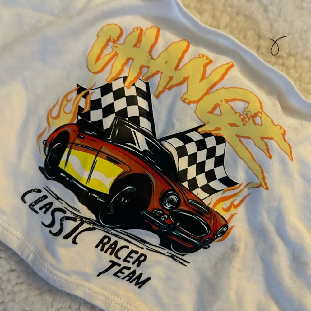 Graphic Racer Cropped Tube Top - Picture 3 of 4